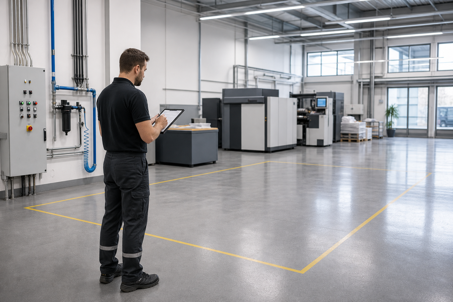 Site check before machine installation